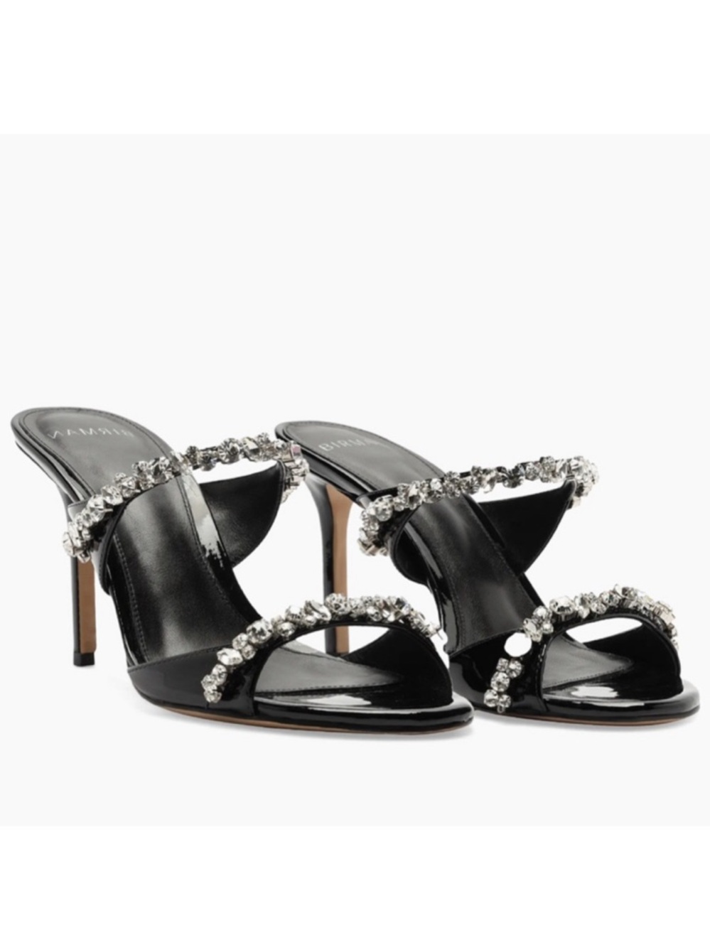 Alexandre Birman Gianna 85MM Crystal-Embellished Sandals NWT $795 Black 6.5